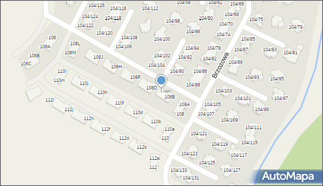 Walendów, Brzozowa, 108C, mapa Walendów