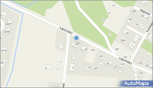 Walendów, Brzozowa, 116, mapa Walendów