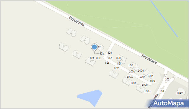 Walendów, Brzozowa, 82za, mapa Walendów