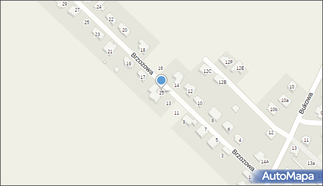 Walerianowo, Brzozowa, 15, mapa Walerianowo