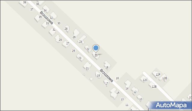 Walerianowo, Brzozowa, 20, mapa Walerianowo