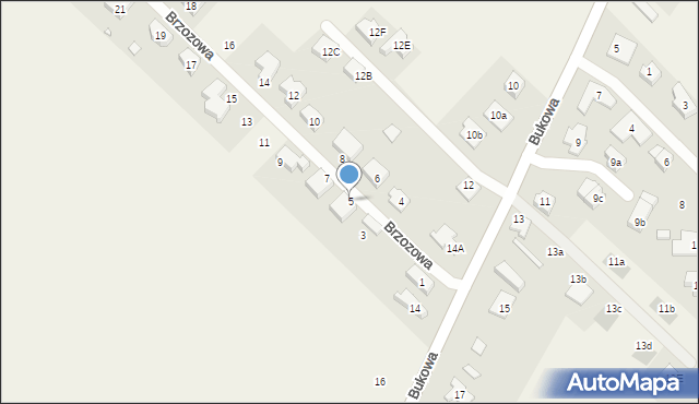 Walerianowo, Brzozowa, 5, mapa Walerianowo