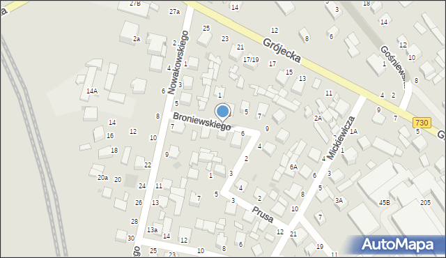 Warka, Broniewskiego Władysława, 4, mapa Warka