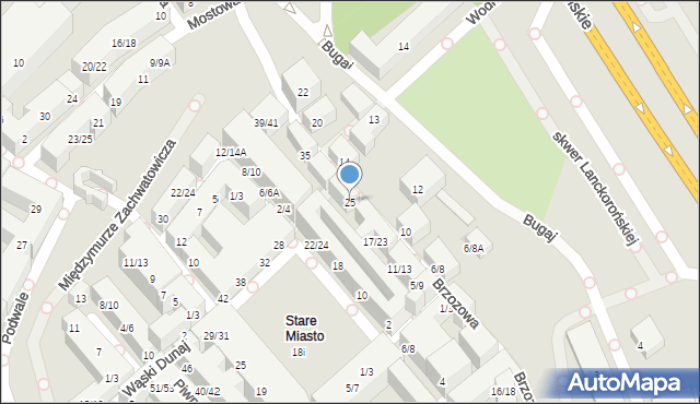 Warszawa, Brzozowa, 25, mapa Warszawy
