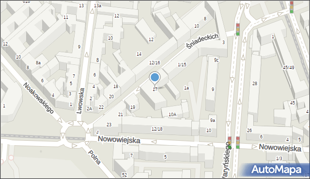 Warszawa, Braci Śniadeckich Jana i Jędrzeja, 17, mapa Warszawy