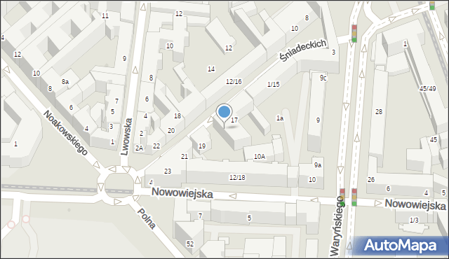Warszawa, Braci Śniadeckich Jana i Jędrzeja, 17A, mapa Warszawy