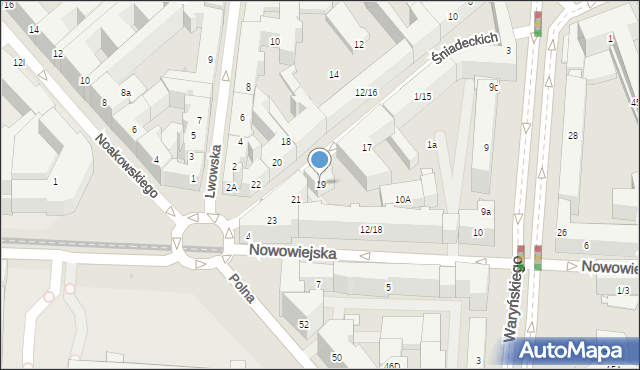 Warszawa, Braci Śniadeckich Jana i Jędrzeja, 19, mapa Warszawy