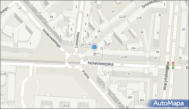 Warszawa, Braci Śniadeckich Jana i Jędrzeja, 23, mapa Warszawy