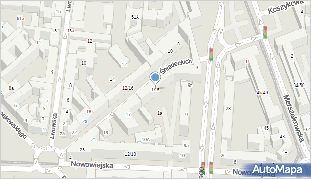 Warszawa, Braci Śniadeckich Jana i Jędrzeja, 1/15, mapa Warszawy