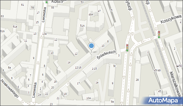 Warszawa, Braci Śniadeckich Jana i Jędrzeja, 10v, mapa Warszawy