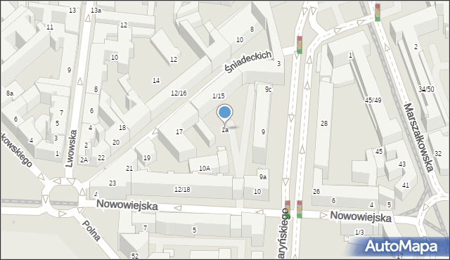 Warszawa, Braci Śniadeckich Jana i Jędrzeja, 1a, mapa Warszawy