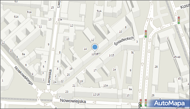 Warszawa, Braci Śniadeckich Jana i Jędrzeja, 12/16, mapa Warszawy