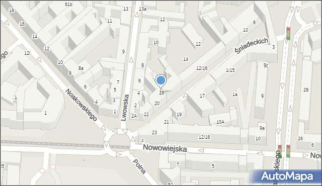 Warszawa, Braci Śniadeckich Jana i Jędrzeja, 18, mapa Warszawy
