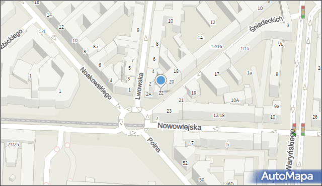 Warszawa, Braci Śniadeckich Jana i Jędrzeja, 22, mapa Warszawy
