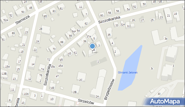 Warszawa, Brygadzistów, 3B, mapa Warszawy