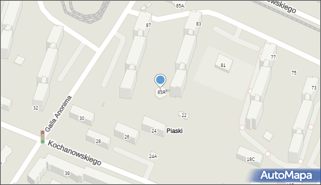Warszawa, Broniewskiego Władysława, 83A, mapa Warszawy