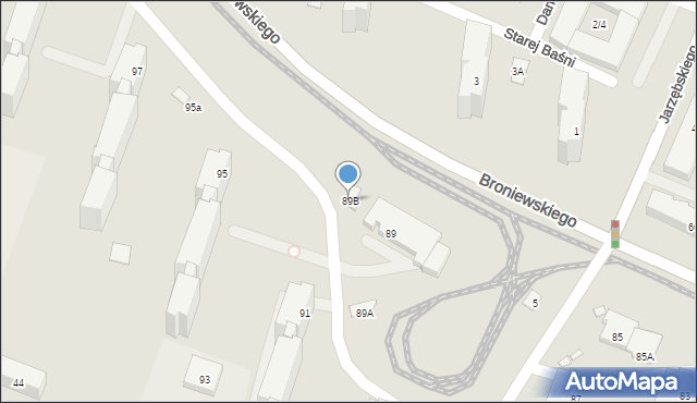 Warszawa, Broniewskiego Władysława, 89B, mapa Warszawy
