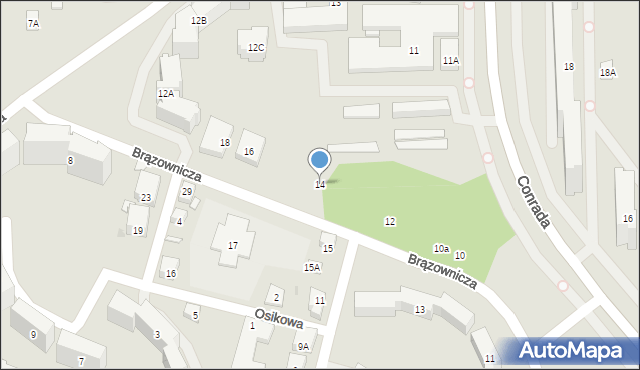 Warszawa, Brązownicza, 14, mapa Warszawy