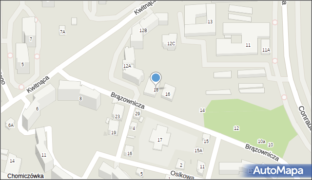 Warszawa, Brązownicza, 18, mapa Warszawy