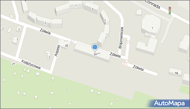 Warszawa, Brązownicza, 1A, mapa Warszawy