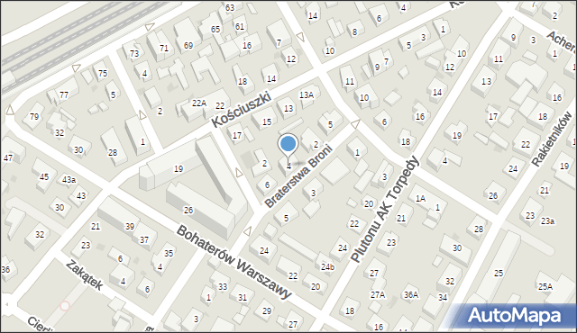 Warszawa, Braterstwa Broni, 4, mapa Warszawy