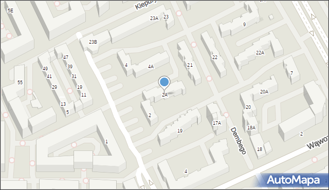 Warszawa, Bronikowskiego Ksawerego, 2A, mapa Warszawy