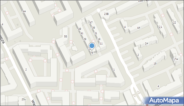 Warszawa, Bronikowskiego Ksawerego, 5, mapa Warszawy