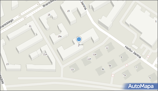 Warszawa, Branickiego Adama, 17, mapa Warszawy