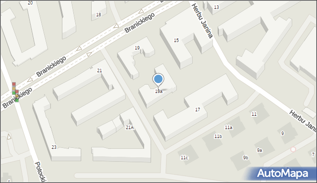 Warszawa, Branickiego Adama, 19a, mapa Warszawy