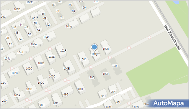Warszawa, Bruzdowa, 100g, mapa Warszawy