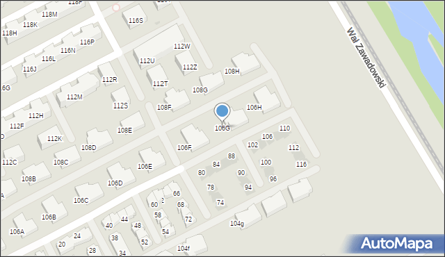 Warszawa, Bruzdowa, 106G, mapa Warszawy