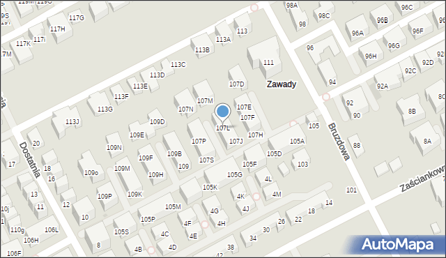 Warszawa, Bruzdowa, 107L, mapa Warszawy