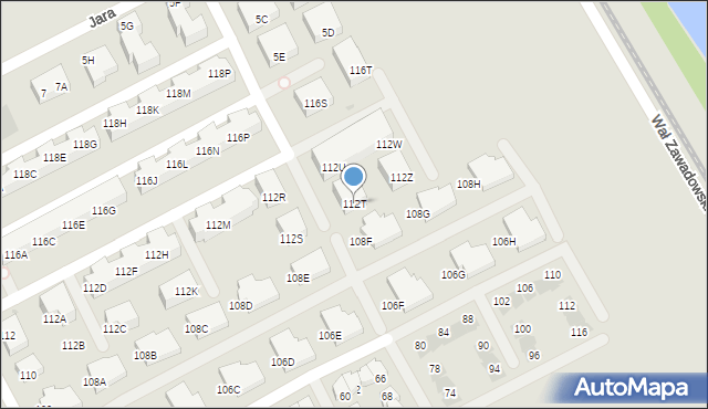 Warszawa, Bruzdowa, 112T, mapa Warszawy