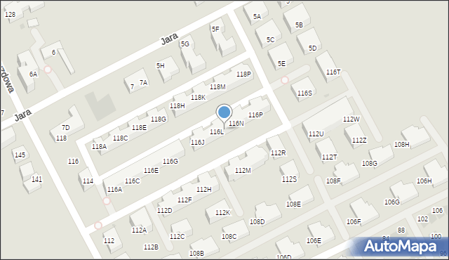 Warszawa, Bruzdowa, 116M, mapa Warszawy
