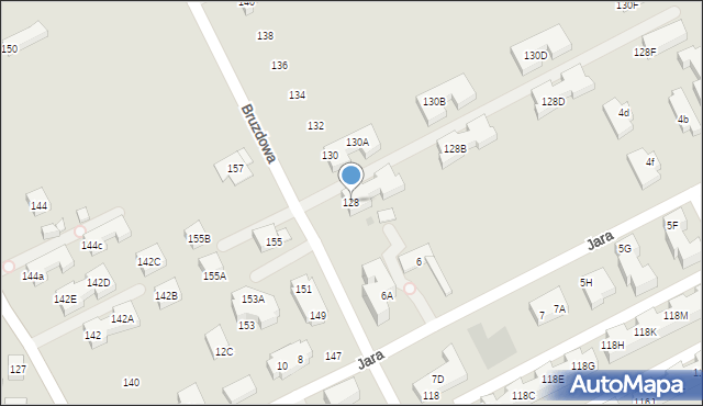 Warszawa, Bruzdowa, 128, mapa Warszawy