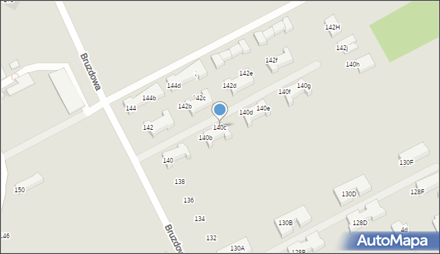 Warszawa, Bruzdowa, 140c, mapa Warszawy