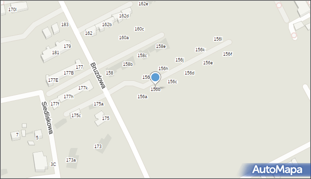 Warszawa, Bruzdowa, 156b, mapa Warszawy