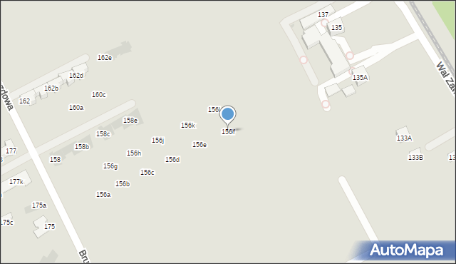 Warszawa, Bruzdowa, 156f, mapa Warszawy