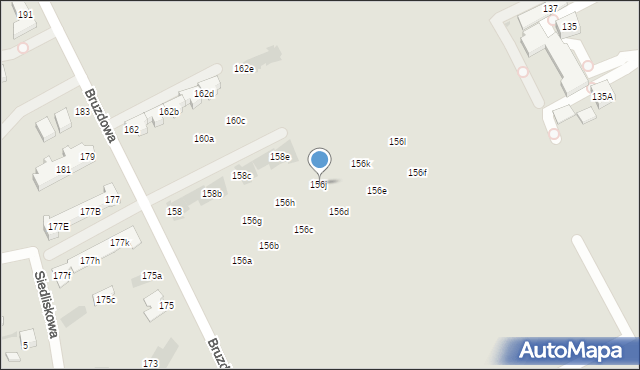 Warszawa, Bruzdowa, 156j, mapa Warszawy