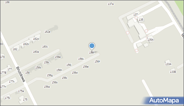 Warszawa, Bruzdowa, 156l, mapa Warszawy