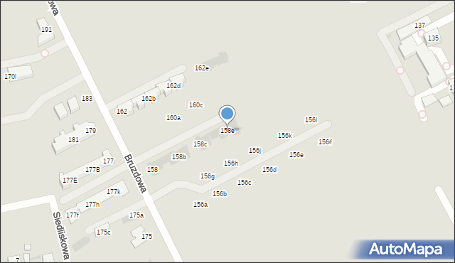 Warszawa, Bruzdowa, 158e, mapa Warszawy