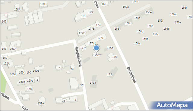 Warszawa, Bruzdowa, 175c, mapa Warszawy
