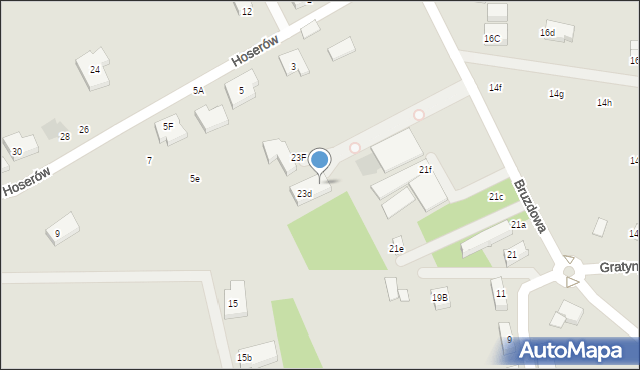 Warszawa, Bruzdowa, 23e, mapa Warszawy