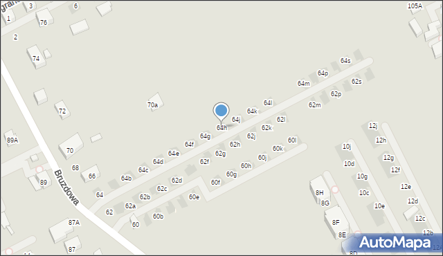 Warszawa, Bruzdowa, 64h, mapa Warszawy
