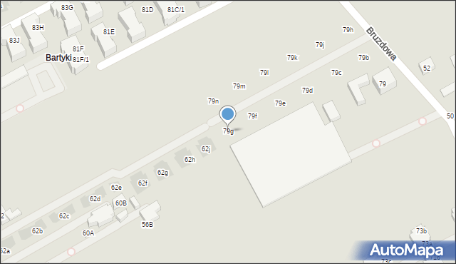 Warszawa, Bruzdowa, 79g, mapa Warszawy