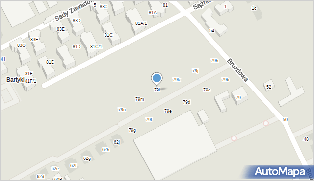 Warszawa, Bruzdowa, 79l, mapa Warszawy