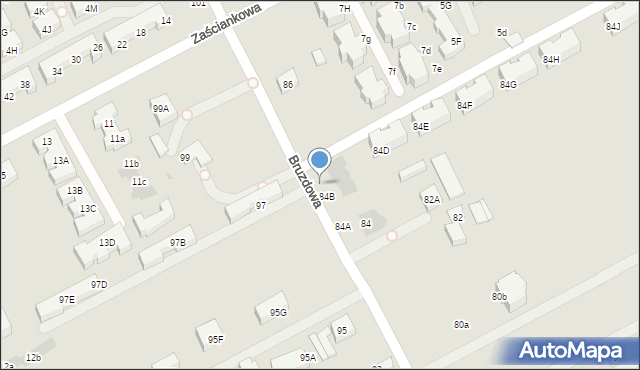 Warszawa, Bruzdowa, 84C, mapa Warszawy