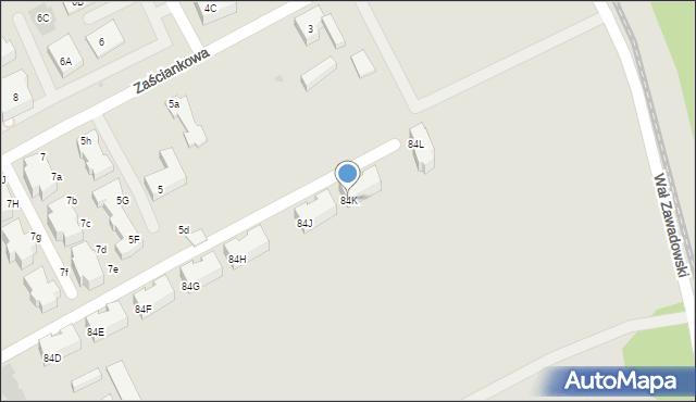 Warszawa, Bruzdowa, 84K, mapa Warszawy