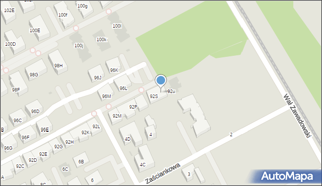 Warszawa, Bruzdowa, 92T, mapa Warszawy