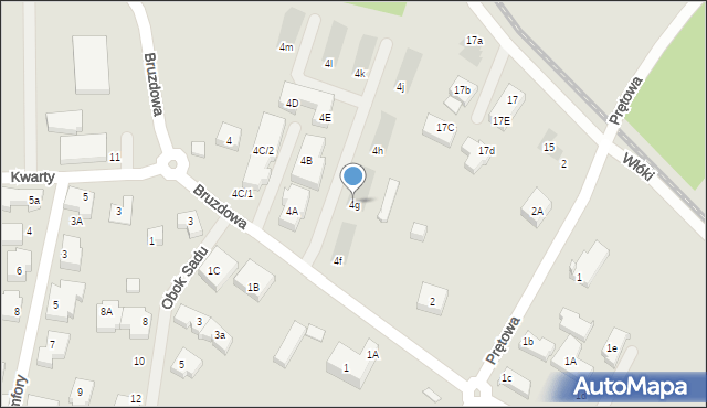 Warszawa, Bruzdowa, 4g, mapa Warszawy
